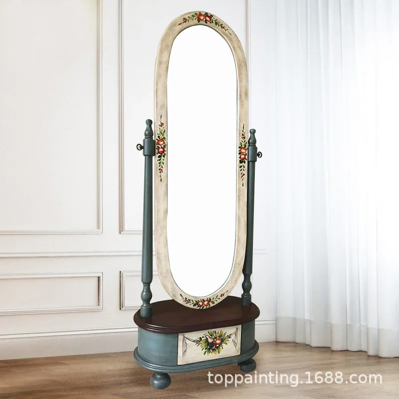 DSA American style full-length mirror body floor fashionable fitting painted storage retro old bedroom