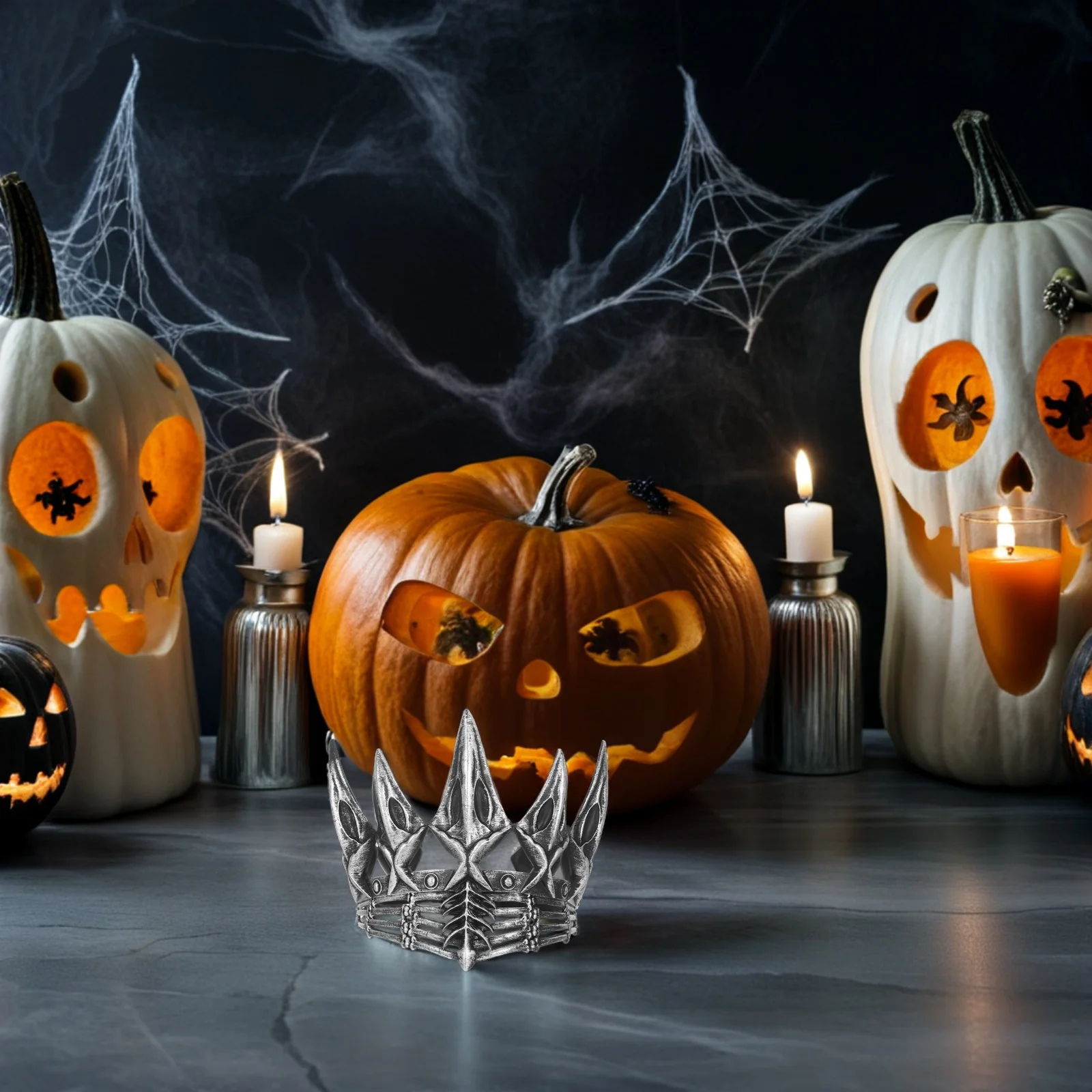 Cosplay Krone für Erwachsene Männer Party Krone für Halloween Gothic Krone Vintage Mittelalter Abschlussball Kopfschmuck Kostüm Zubehör für Männer