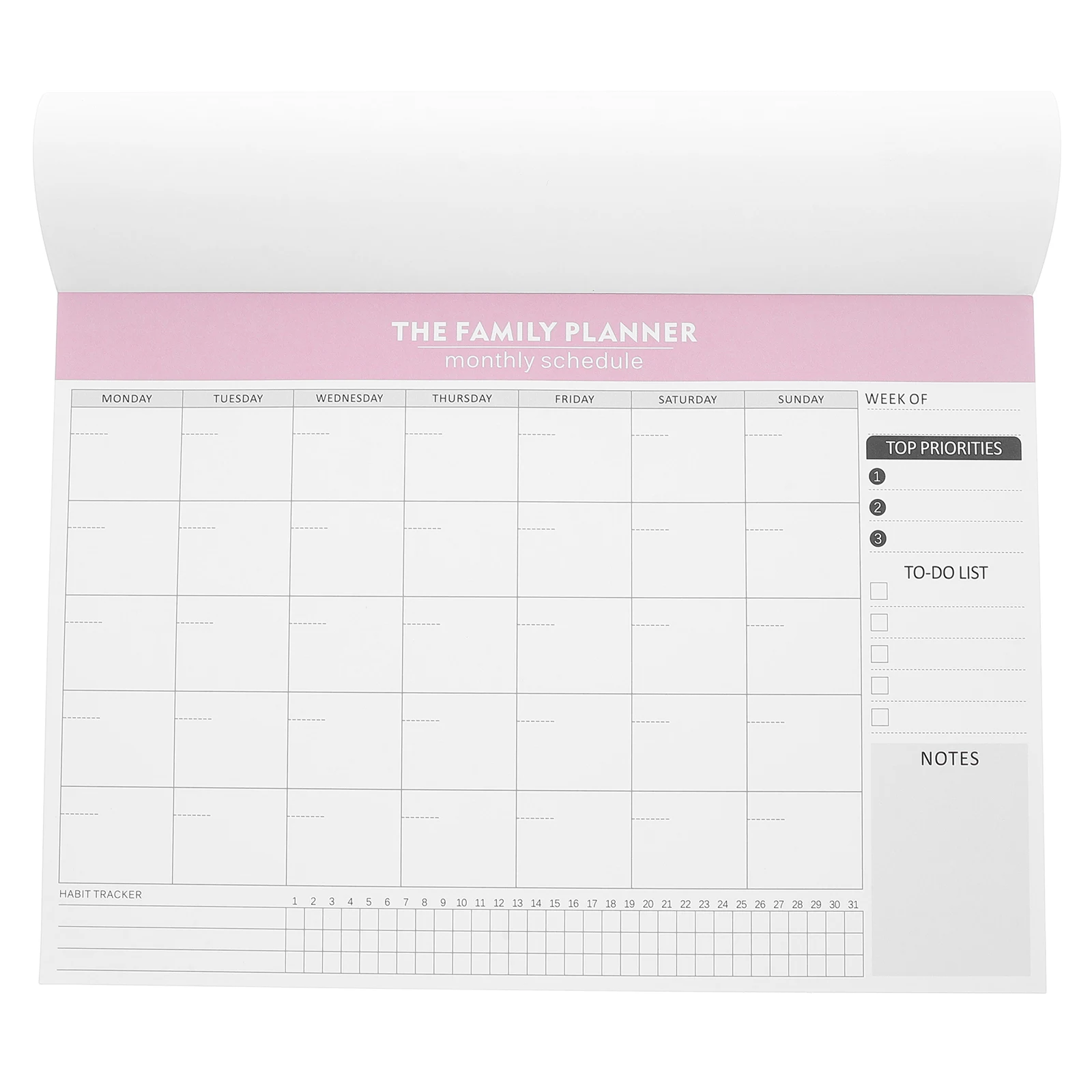 

Notepad Daily Schedule Checklist Task Tracker Large Planner Notebook Pink Student