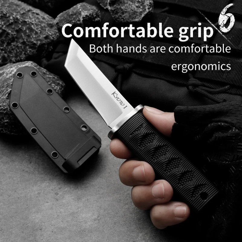 HUANGFU Outdoor knife fixed blade wilderness survival knife men\'s gift rescue knife hiking hunting knife mini knife