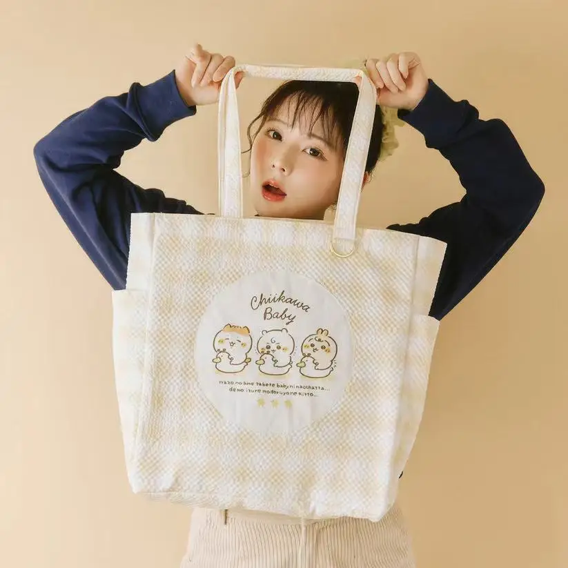 New Chiikawa Girls Shoulder Bag Cute Cartoon Large Capacity Tote Bag Hand Bag Student Summer Tuition Pack Bags for Woman