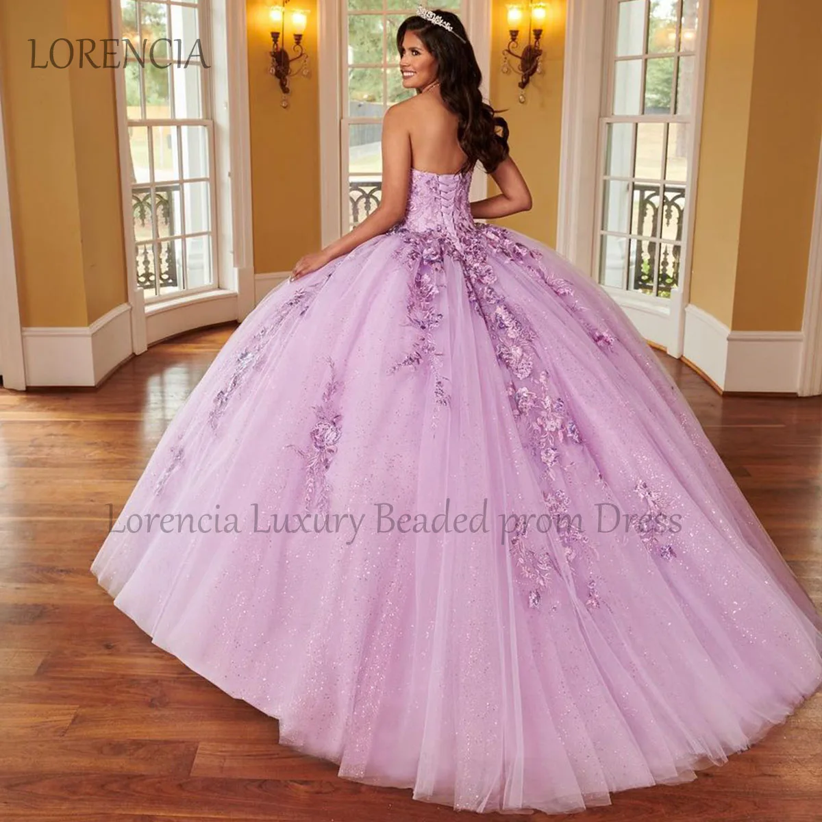 2024 Quincenara Dress Mexican Strapless Beading Applique Sweet 15 16 Ball Gown Sleeveless Formal 3D Flowers Vestidos De XV Anos