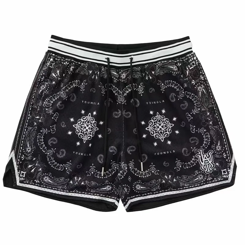 Summer new vintage cashew flower shorts men\'s and women\'s quick drying breathable running fitness sports basketball shorts