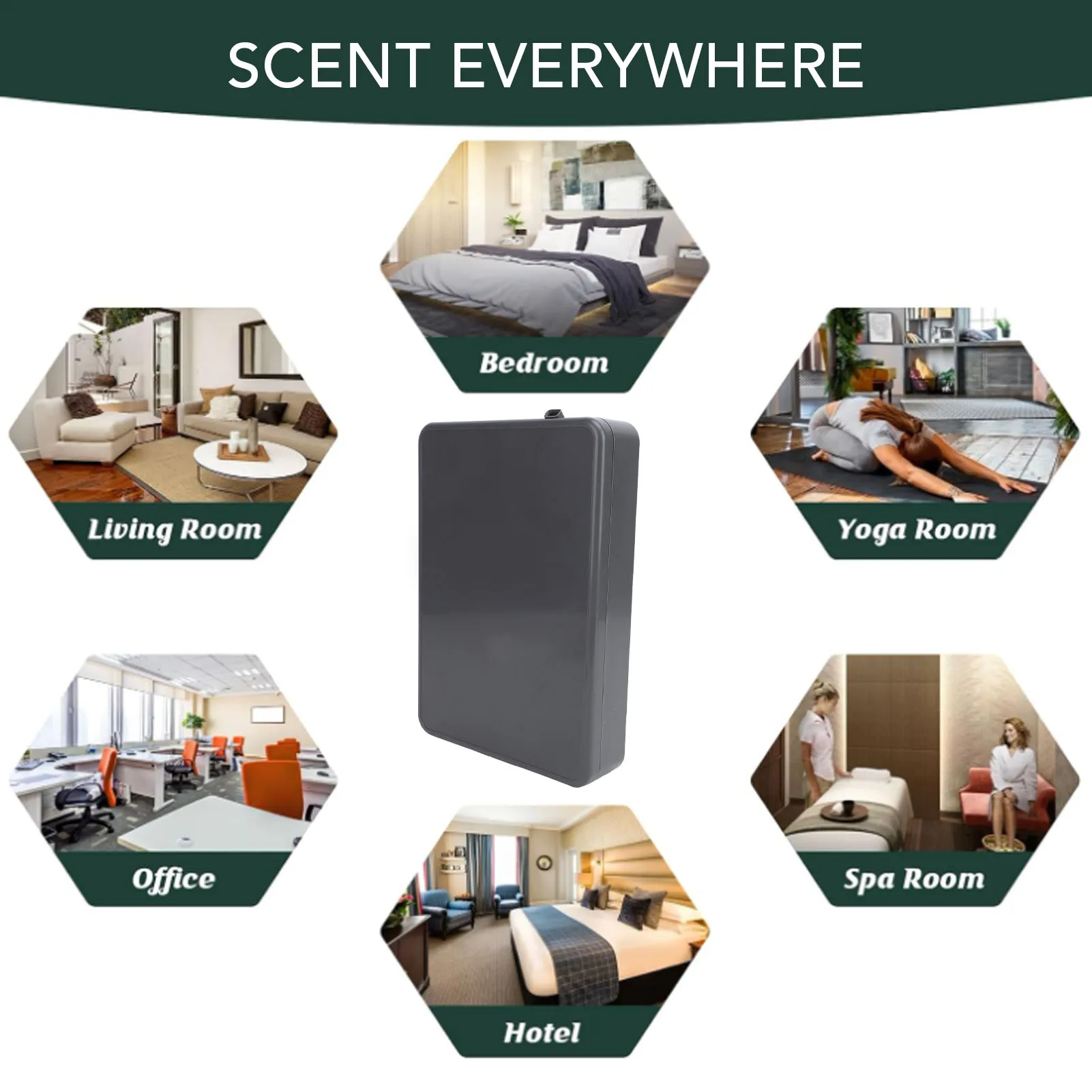 آلة الهواء رذاذ ضباب APP التحكم عمر البطارية الطويل 500 مللي سعة كبيرة الهواء البارد الناشر الضروري النفط سليم للفندق