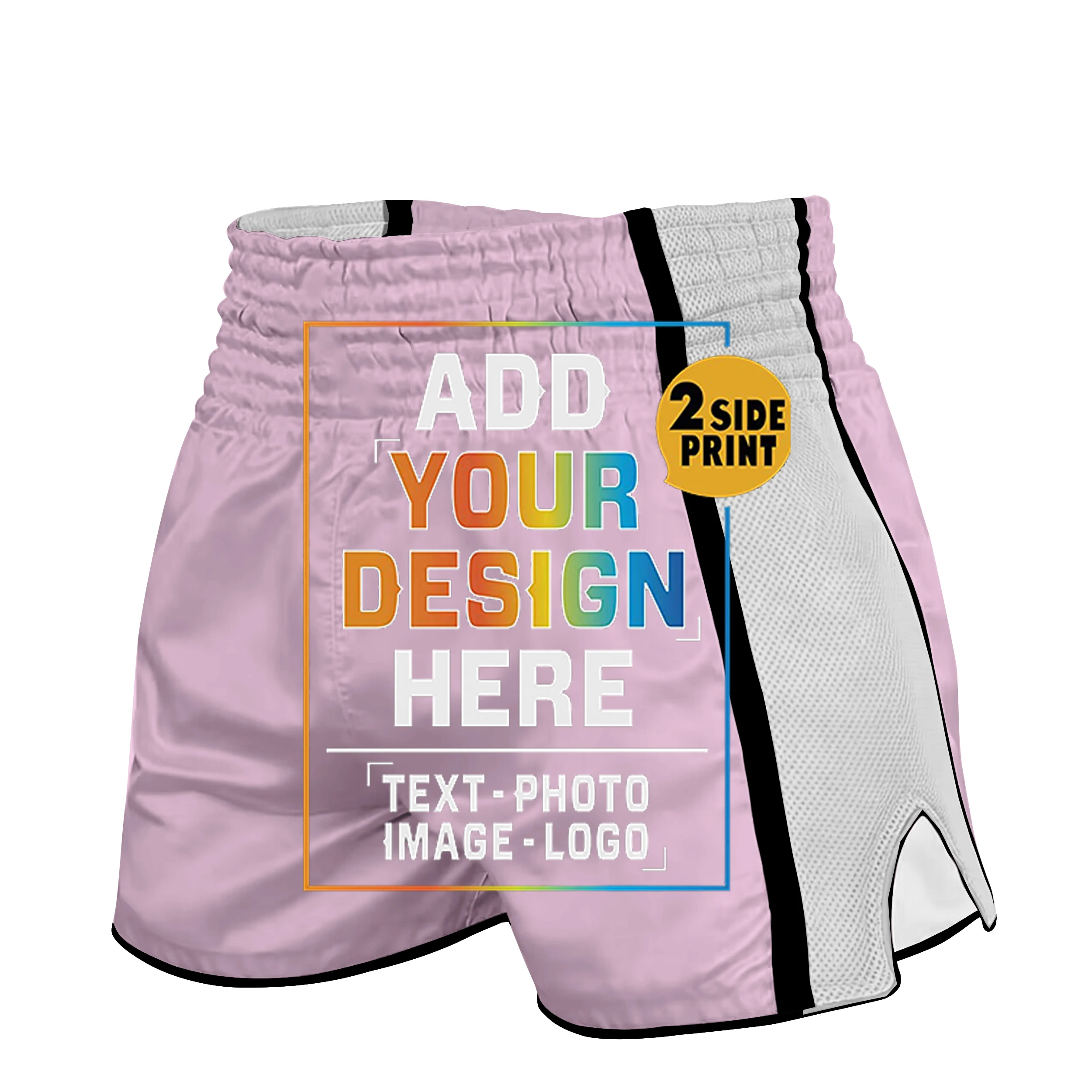 Custom printed Thai boxing shorts for kickboxing, sanshou, and boxing training, suitable for adults and children, MMA mixed mart