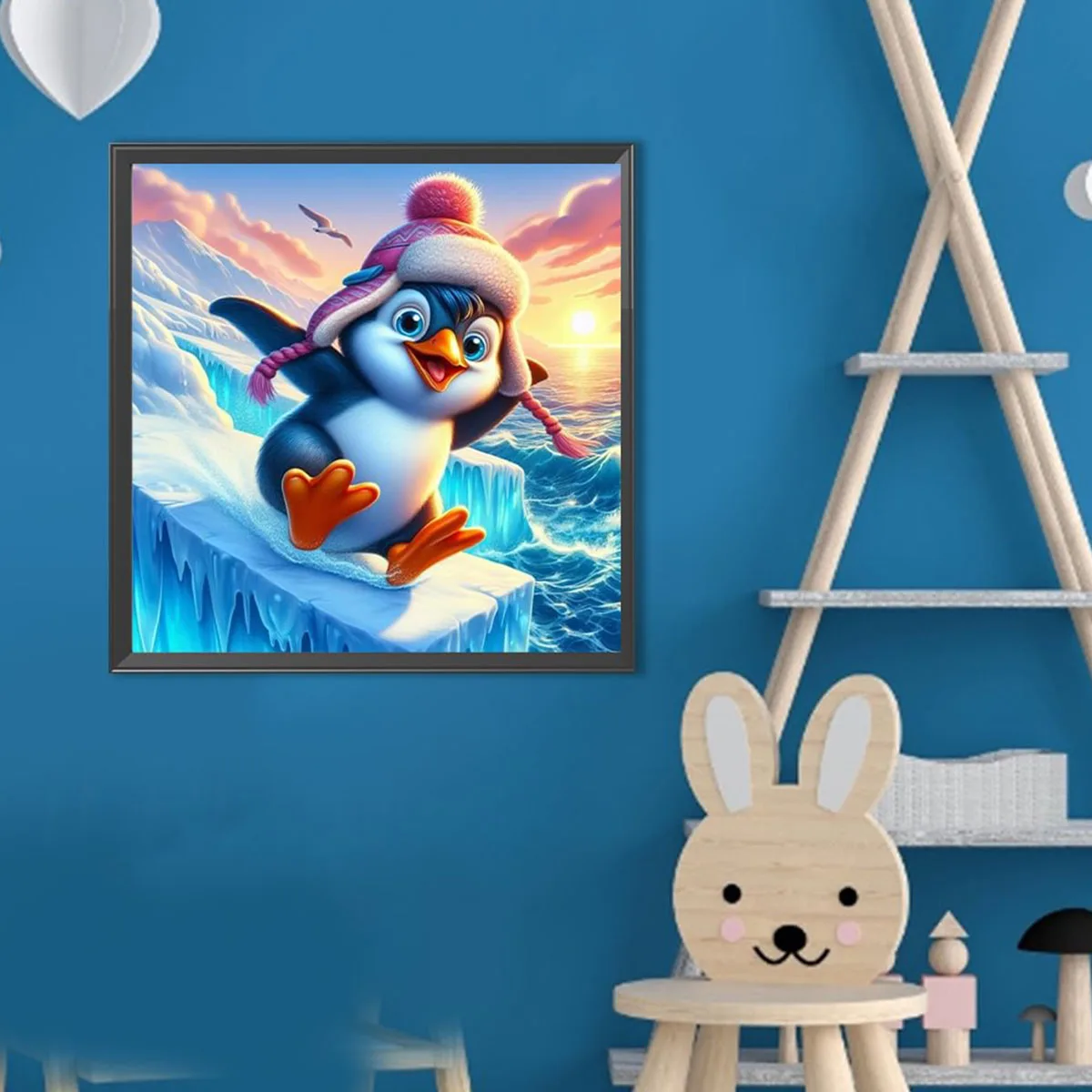 Skiing Penguin Pattern Diamond Painting Set, DIY Adult Full Diamond Home Decoration Painting Set, Adult Frameless Crafts - view 4