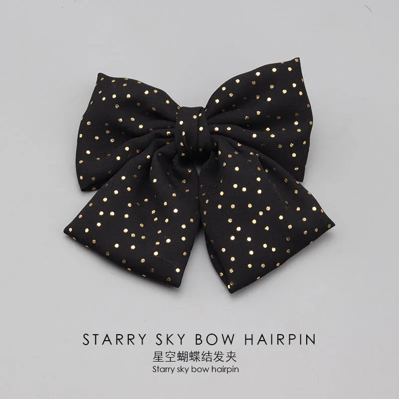 Fabric Bronzing Starry Sky Big Bows Hair Pin Hair Clips For Girls Women Hair Accessories Fashion Korean Hair Clip Accessories