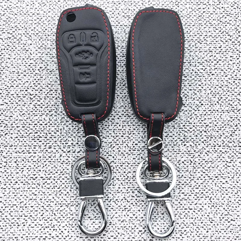 Leder-Autoschlüsselhülle für Ford Fusion F150 F-150 2015 2016 2017, Faltbarer Schlüsselanhänger, Fernbedienungsschutz, Zubehör FOB
