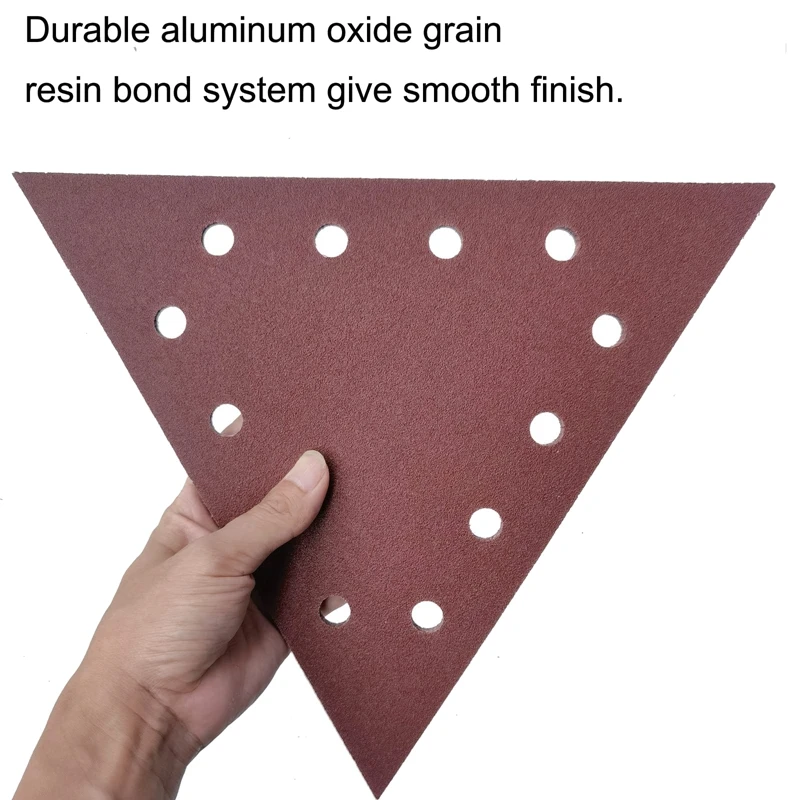 

ABEZ 30Pieces Of 11-1/4In Hook and Loop Triangle Sandpaper for Drywall Sander - 5 Pieces Each 60 80 100 120 150 240 Sandpaper