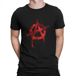 Anarchy Anarchist Symbols Blood Tshirt Homme Men's Tees Polyester T Shirt For Men