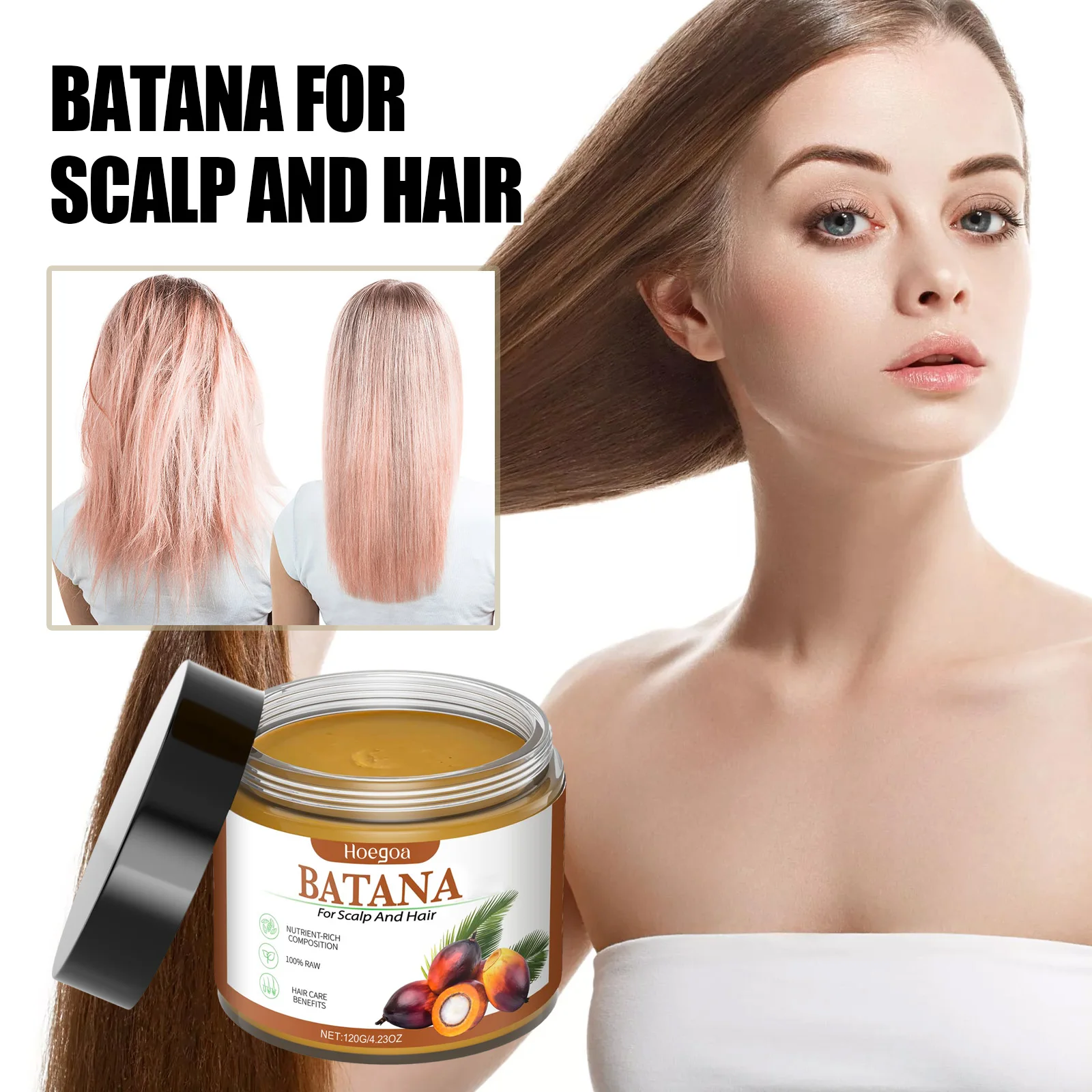 

Hoegoa Batana Hair Oil – Nourishing Treatment for Dry Ends, Frizz Control & Scalp Care