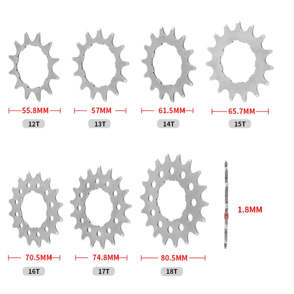 MTB Road Bike Cassette Cog 12T 13T 14T 15T 16T 17T 18T Single Speed Flywheel Repair Part Bicycle Sprocket Freewheel Accessories