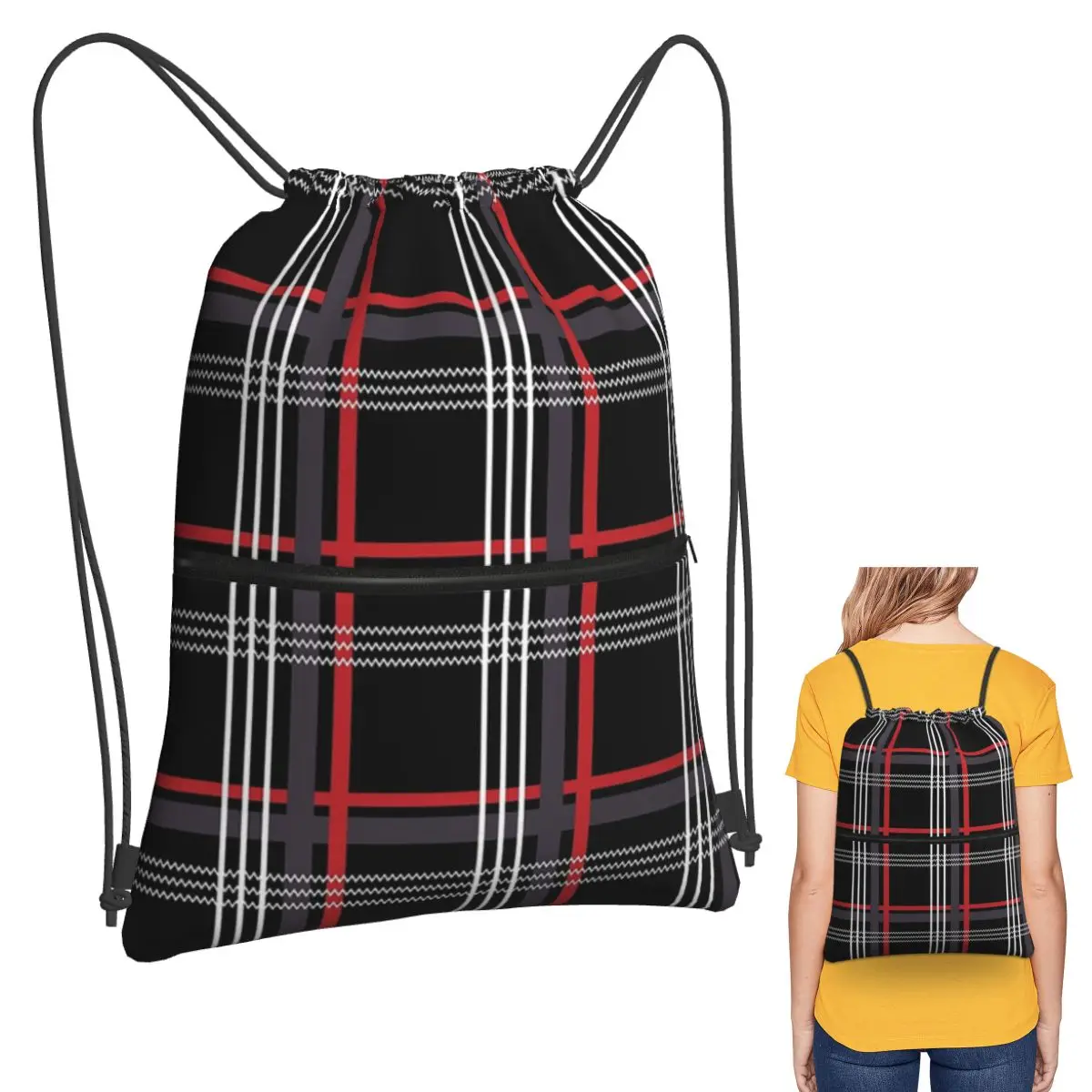 

Рюкзаки GTi Tartan, модные портативные карманные спортивные сумки на шнурке, сумки для книг для школы путешествий