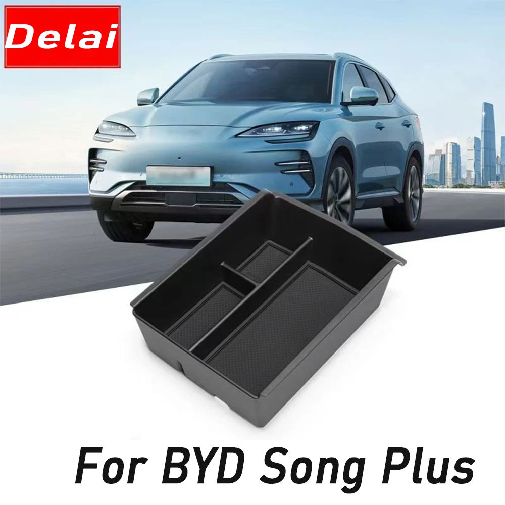 

For BYD Song Plus 2023 2024 2025 Car Center Console Organizer Storage Interior Armrest Storage Box Auto Accessories