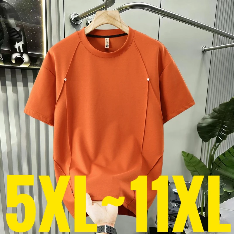 Huge Big Size Men's Casual T Shirts Short Sleeve Oversize Tshirt Male Super Plus Large 120kg 9 XL Plain 6XL American Style 150kg