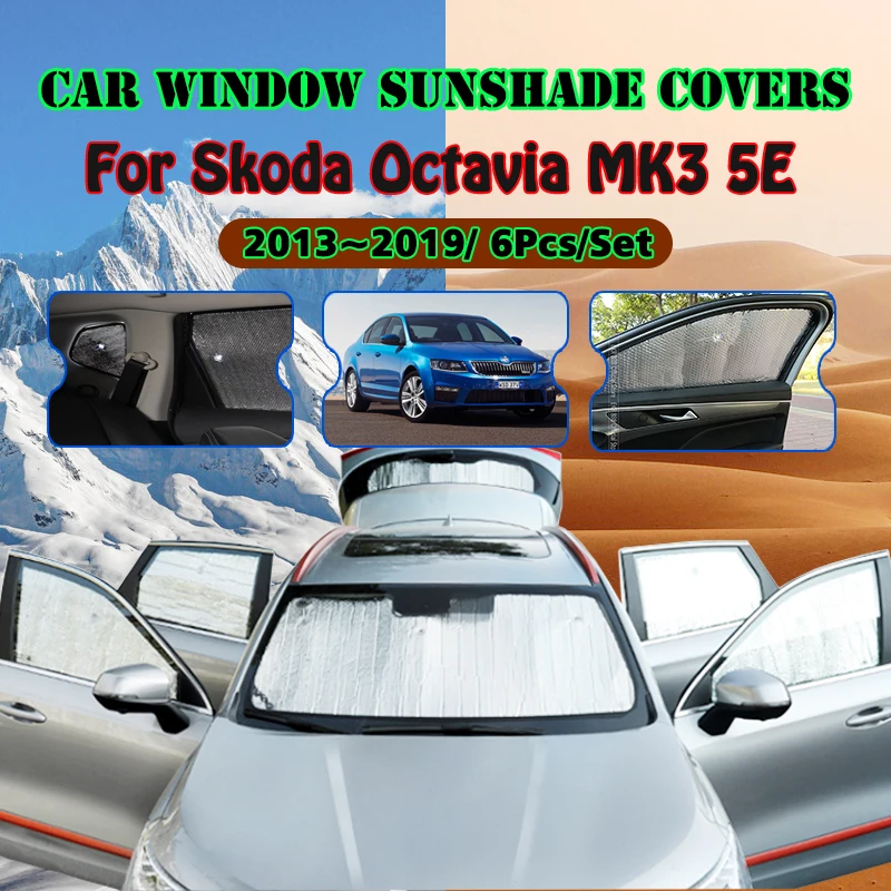 For Skoda Octavia 3 A7 MK3 5E 2013~2019 Sedan Car Window Windshield Sunshade UV Protect Reflector Sun Shade Visor Accessories