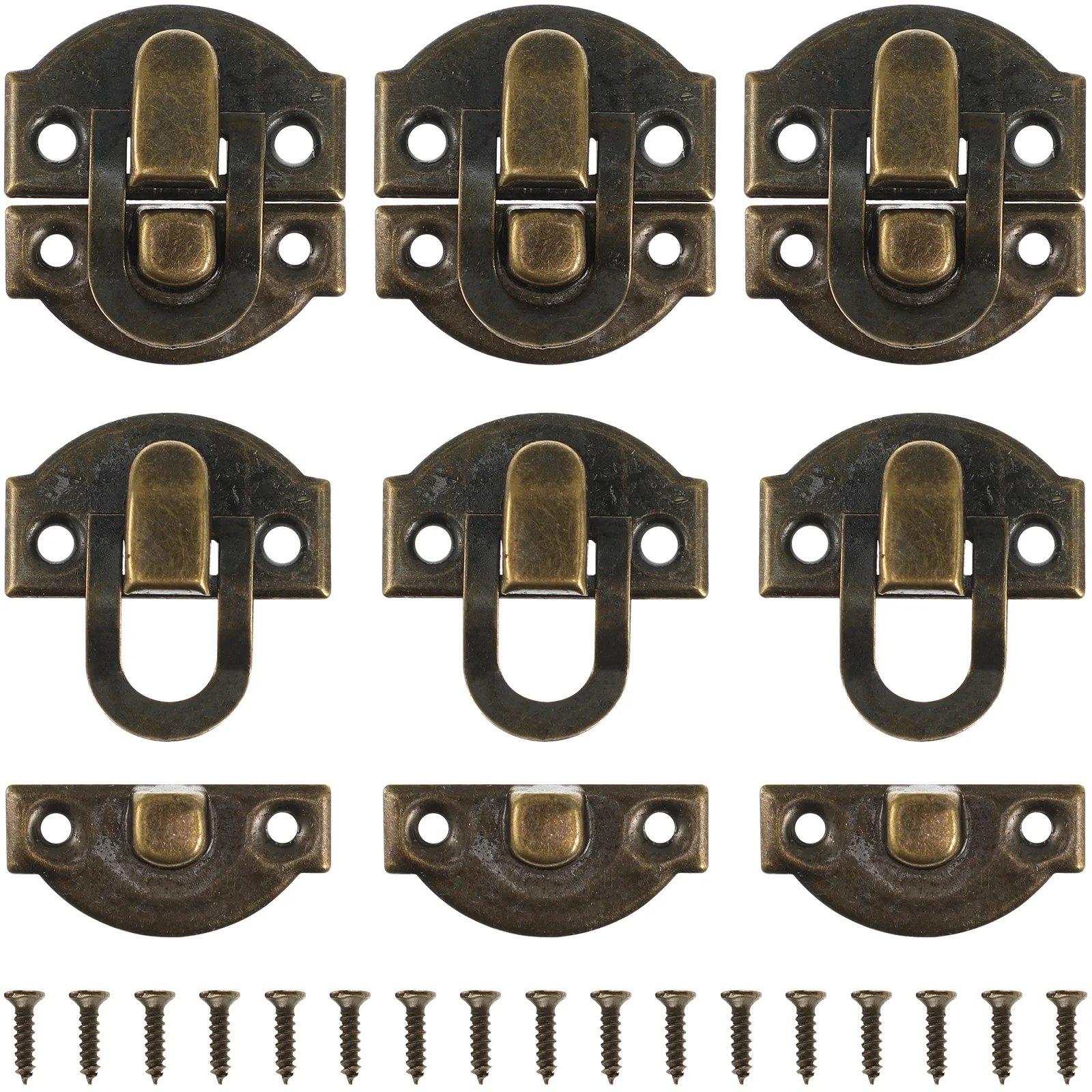 

10 Pcs Wooden Box Buckle Durable Steel Material Vintage Hasp Latch Locks Jewelry Gift Toolbox Furniture Hardware Bronze