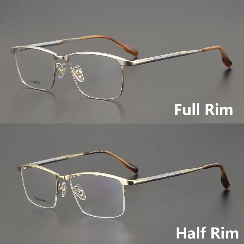 

Ultralight Pure Titanium Glasses Frame Business Full Square Men Japanese Handmade Designer Eyewear Half Rim