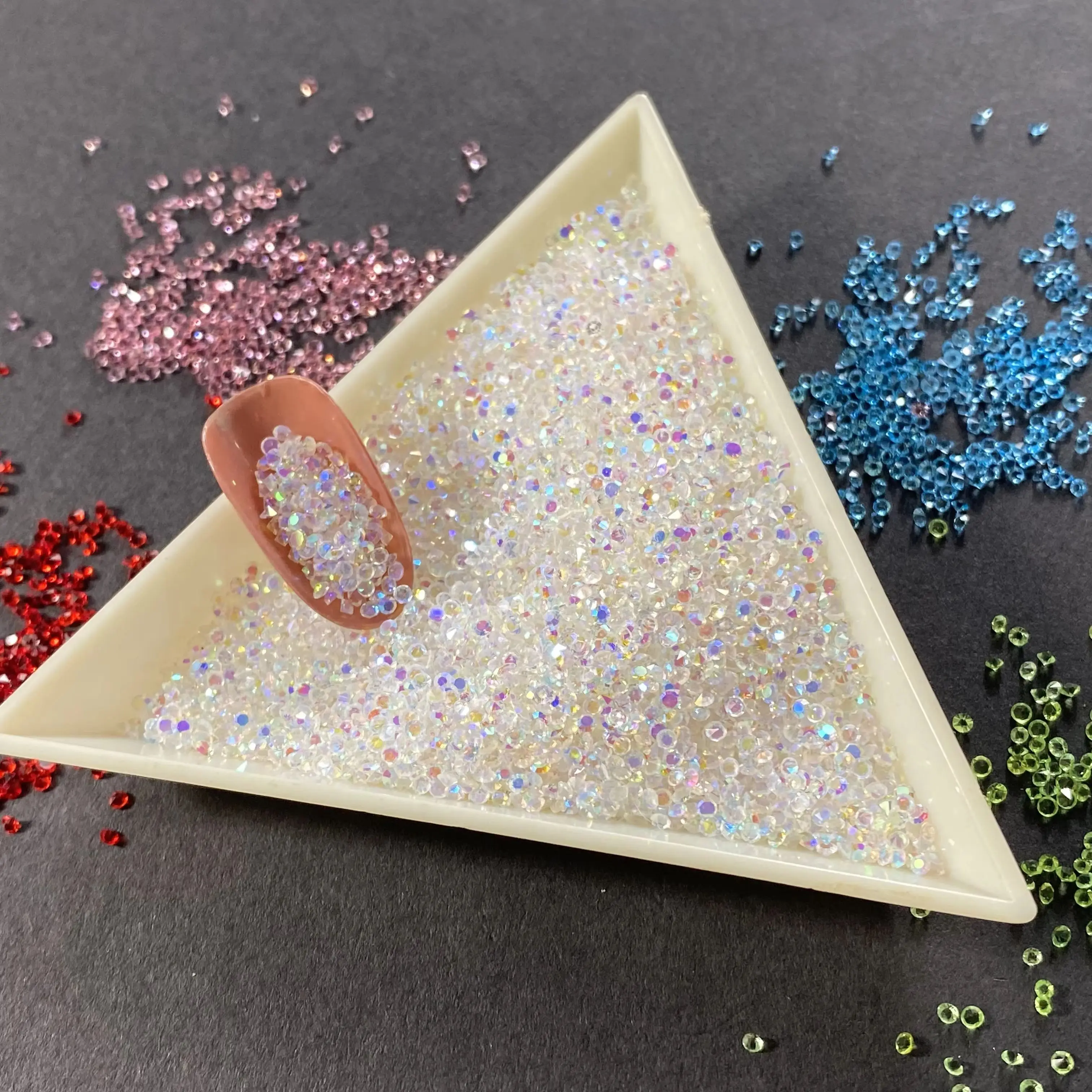 

wholesale 1.3mm 4000pcs/Bag Diamond Shape Crystal AB Pixie 1000 Bags for nail art Craft Art decoration
