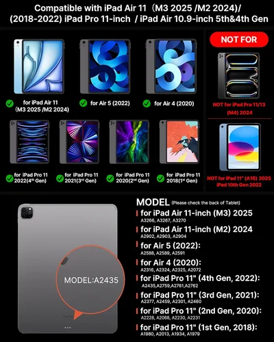 Imagen 2 del producto GOOJODOQ teclado mágico para iPad Pro 11 pulgadas 4a/3a/2a/1a generación iPad Air 11 M2 M3 Air 4 Air 5 soporte flotante teclado Bluetooth