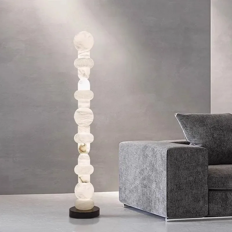 

Настольная лампа из натурального мрамора, дизайнерская, роскошная, высококачественная, для гостиной, высокая настольная лампа для отеля, декоративная лампа для лобби.