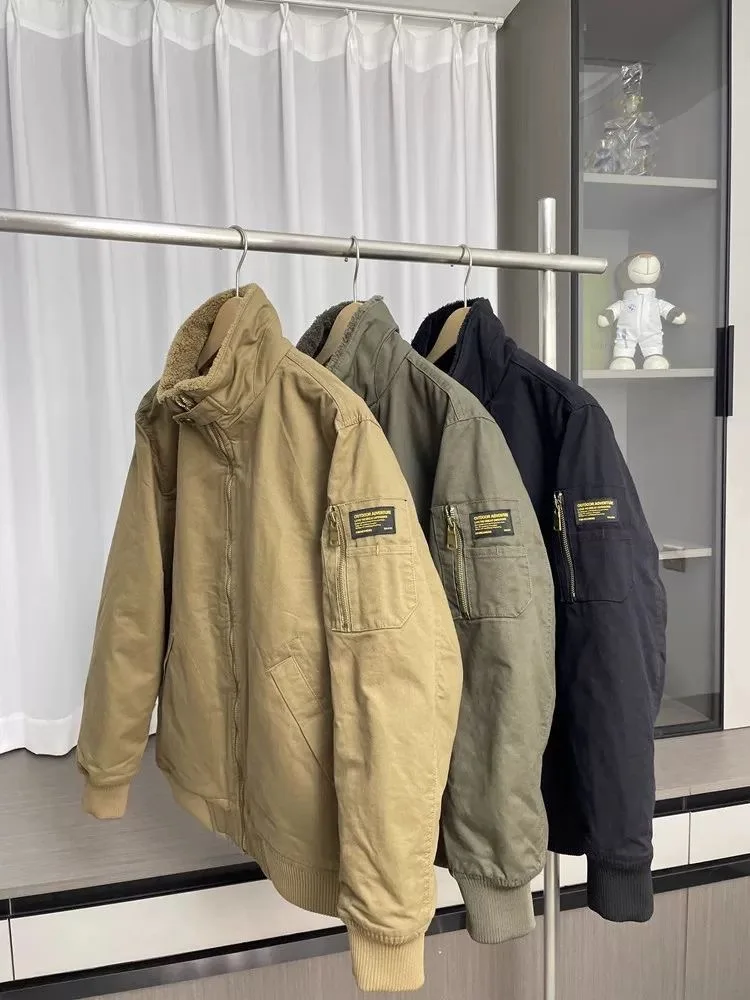 

Мужская повседневная хлопковая куртка на подкладке Fce с воротником-стойкой, теплая осенне-зимняя универсальная рабочая одежда, длинное пальто све