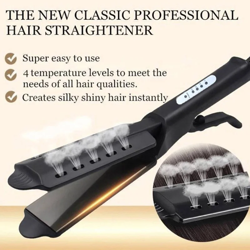 

Portable thermostatic hair straightener four-speed adjustment ion flat iron widening panel professional modeling tool