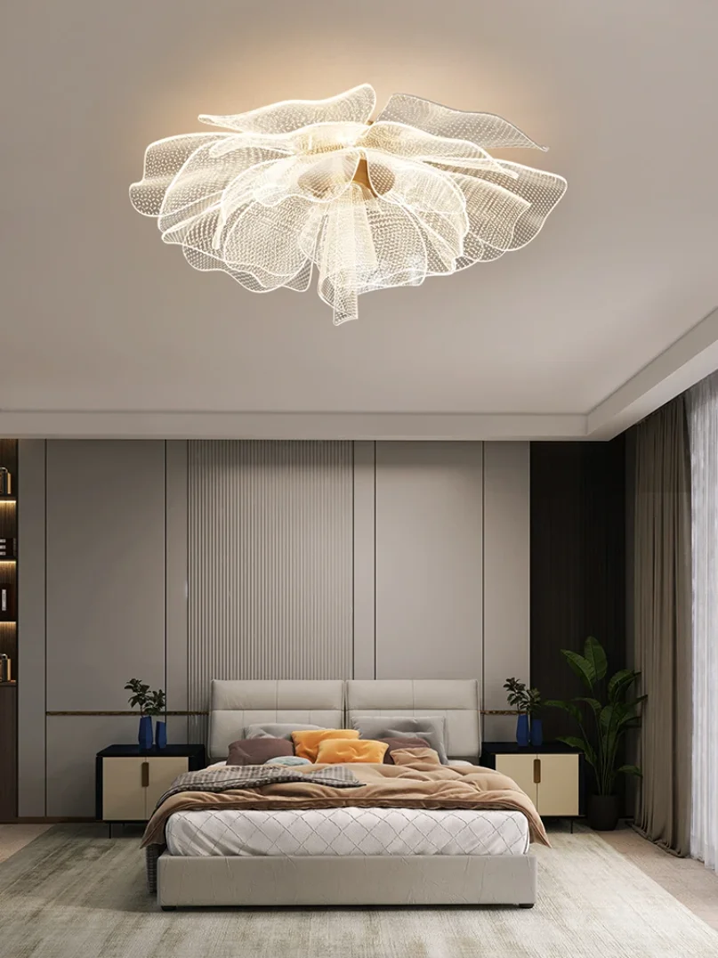 

New Acrylic Led Ceiling Light Bedroom Modern Creative Flower Ceiling Chandelier Hallway Living Room Balcony Home Decor Lamps