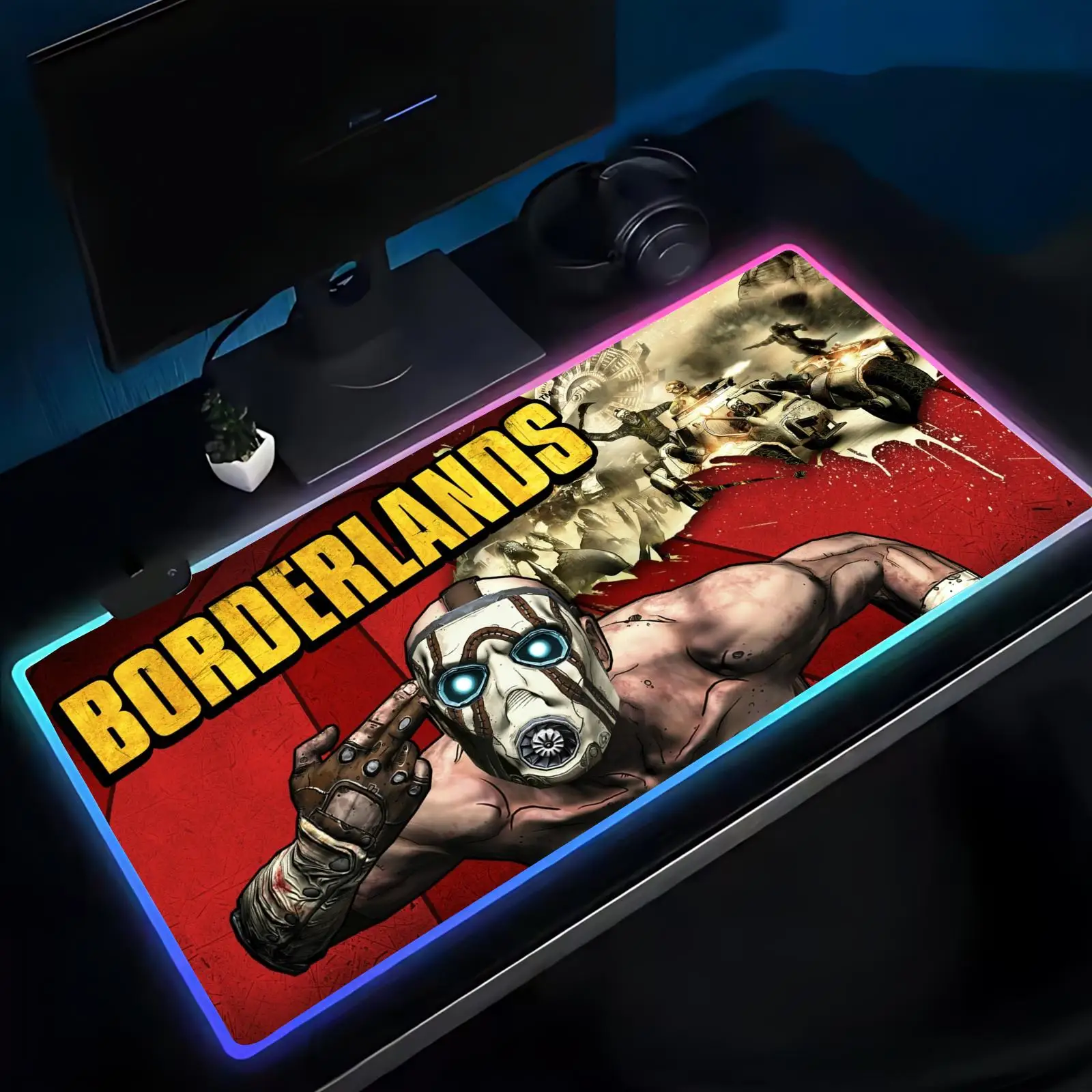 Коврик для мыши Gamer B-Borderlands RGB, большой игровой коврик для мыши с LED-подсветкой, для игр и офиса