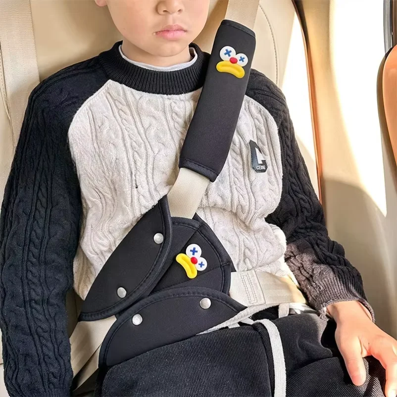 

Car Children Safety Belt Shoulder Protector Cover Cute Prevent Strangulation Neck Protector Car Mounted Adjustable Fixed Limiter
