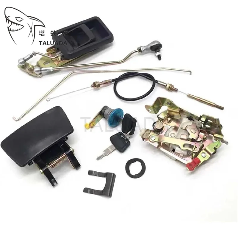 For EX200-5 Cab Door Lock Assembly EX120-5 Inner Handle Outer Handle Lock Block Lock Cylinder Pull line Excavator