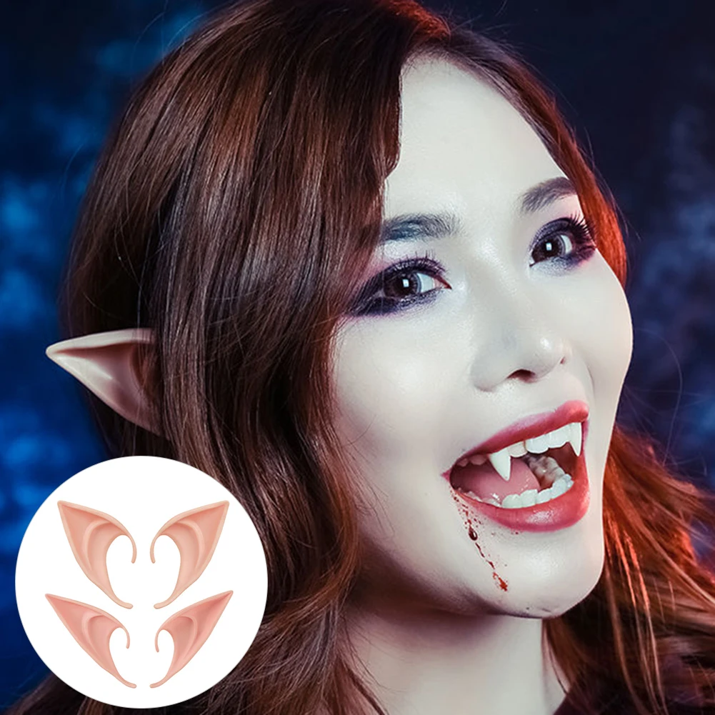 1-20Pair Halloween Decoration Latex Elf Ears Simulation Vampire Cospaly Anime Fairy Costumes Party Latex Prop Christmas Decor