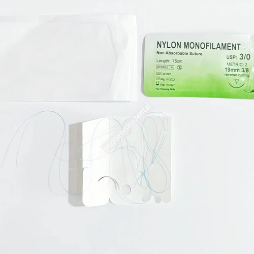 Imagen 2 del producto 100 Uds aguja de sutura monofilamento de nailon USP suturas de corte inverso estériles3/0 4/0 5/0 para práctica