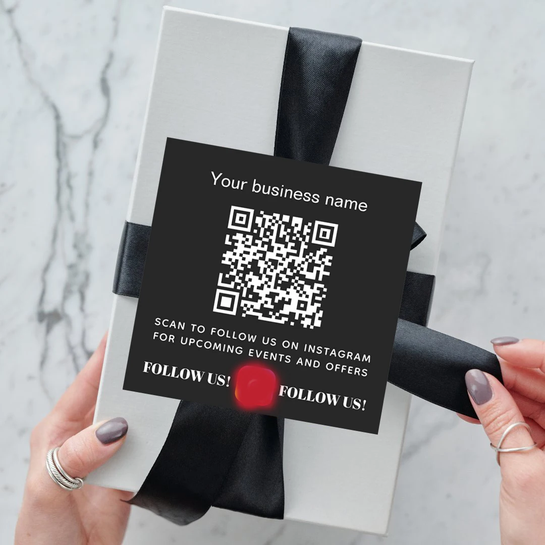 48 قطعة من ملصقات رمز الاستجابة السريعة لشعار موقع المؤسسة القابلة للتخصيص - تصميم مربع/دائري مع دعم لاصق وتغليف الهدايا