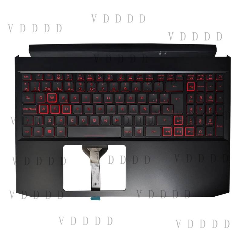 

L... New For Acer Nitro AN515-57 Latin/Spanish Red Backlit Keyboard Palmrest Cover