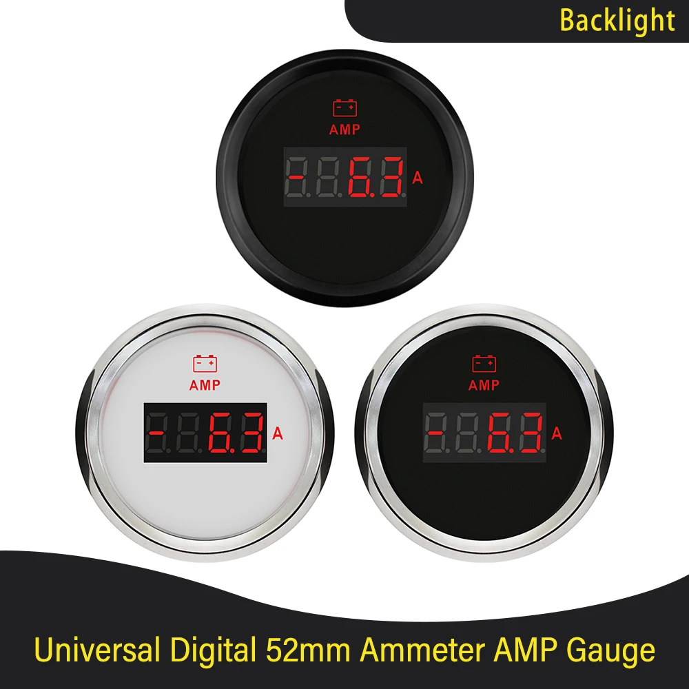 

Новый цифровой автомобильный амперметр 52 мм с ЖК-дисплеем, измеритель тока постоянного тока для грузовиков и лодок, с красной светодиодной подсветкой, +/-80А, +/-150А