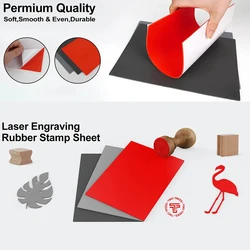 A4/A5 Rubber Stamp Sheet for Laser Cutter and Engraving Machine Orange Grey Rubber Sheet Laser Engraving Material DIY Rubber Mat