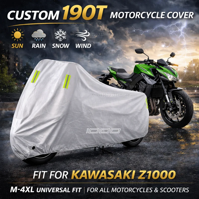 

For KAWASAKI Z1000 Z1000R Z1000SX Z 1000 1000R 1000SX Motorcycle Cover Waterproof Heavy Duty Outdoor Rain Dust Sun Protector