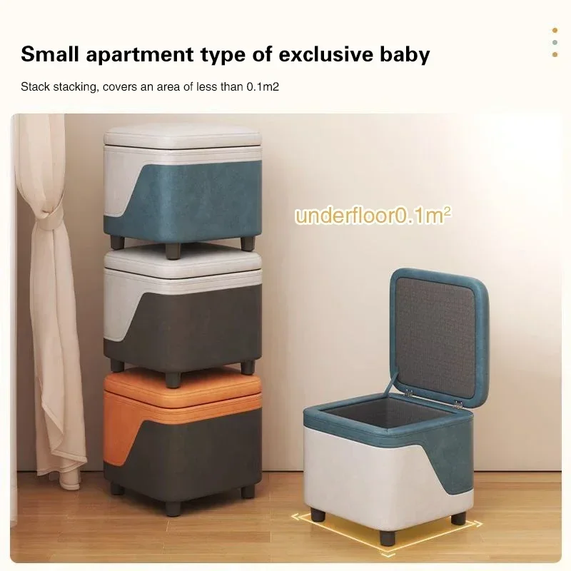 Toy Storage Stool Living Room Small Bench Storage Stool Can Sit Household Storage Shoe Changing Dual Purpose Stool Furniture