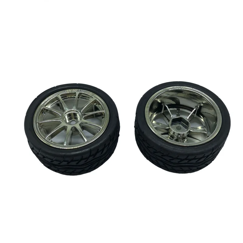 Smart Car Wheel 65mmRubber Tire Hexagonal Hole DIYModel Toy Robot Accessories1:10