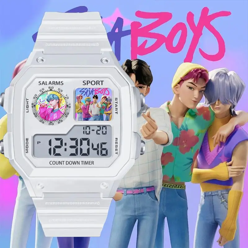 K-Pops Demons Hunters Orologi sportivi da uomo Orologi digitali anime Orologio da polso impermeabile multifunzione Orologio elettronico in silicone regalo