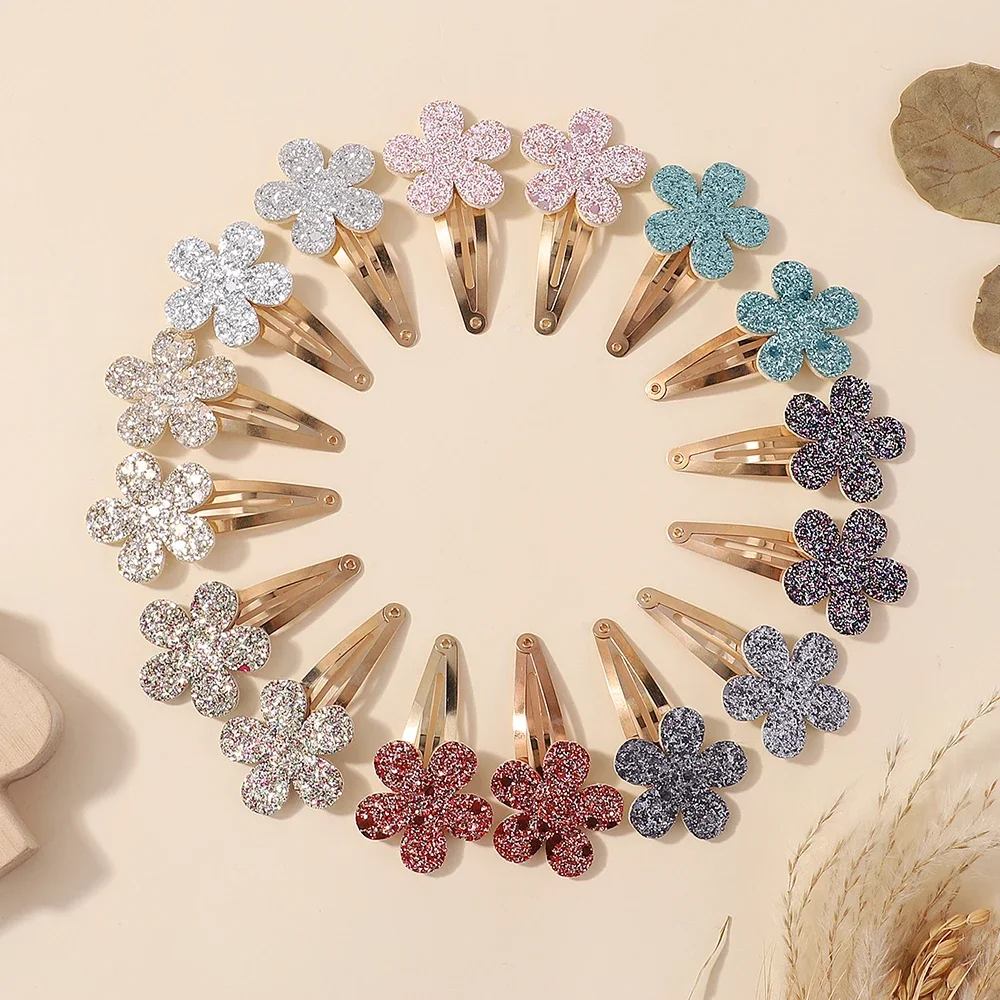 

16Pcs/set Geometric Glitter Flower Droplet BB Hair Clips for Baby Girls Gradient Barrettes Headwear Hairpins Hair Accessories