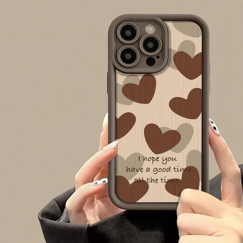 Lovebay Love Heart English Letter Phone Case For iPhone 15 14 13 12 11 Pro Max XR XS 7 8 Plus Shockproof Soft Back Bumper Covers