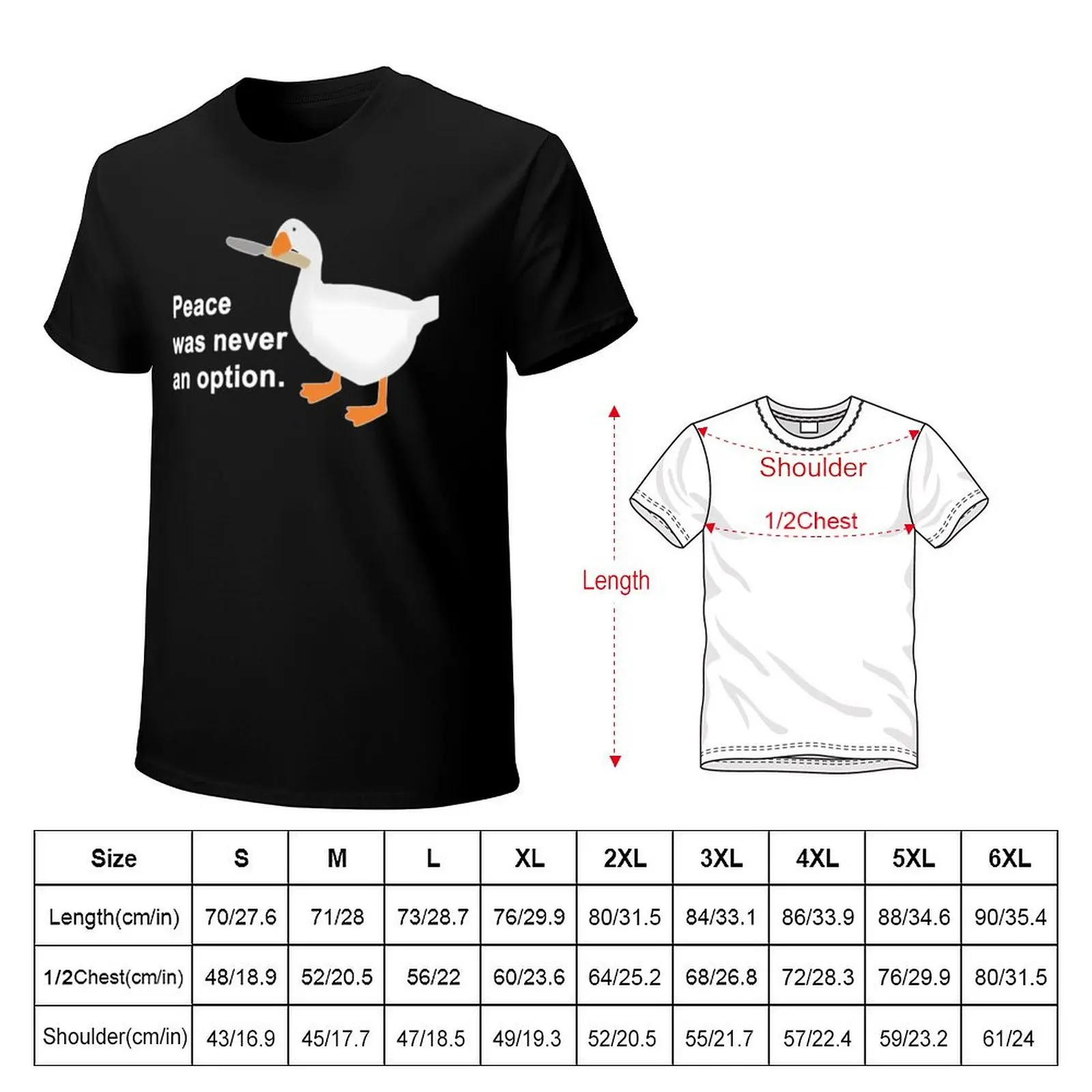 Peace Was Never An Option Meme T-Shirt Simple Casual Short Sleeve Tee