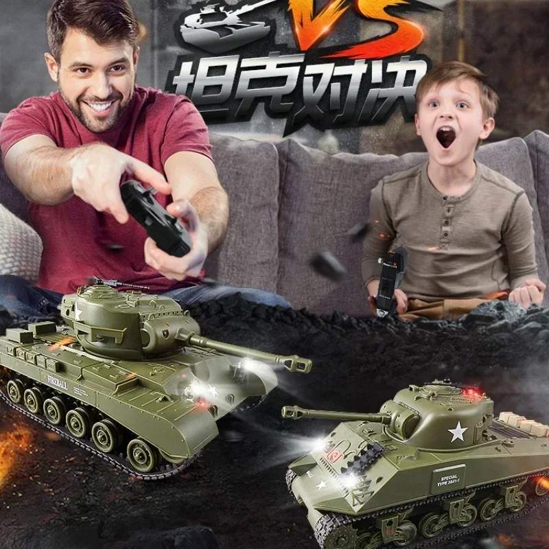 Rc Henglong Grande Serbatoio di Controllo Remoto M4a3 Sherman Multi Funzionale Battaglia Simulazione Carro Armato Giocattolo Modello Regalo di Capodanno Per Il Bambino