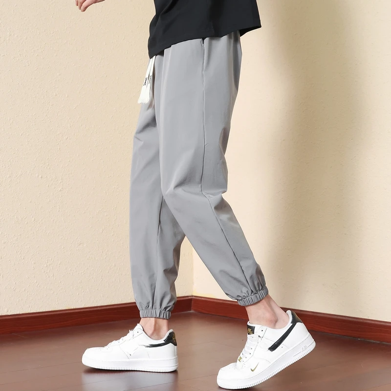 Men's Perfect Loose-Fit Ankle Banded Pants, Fashionable Urban Ankle-Length Pants in Spring 2024, Sports Casual Pants