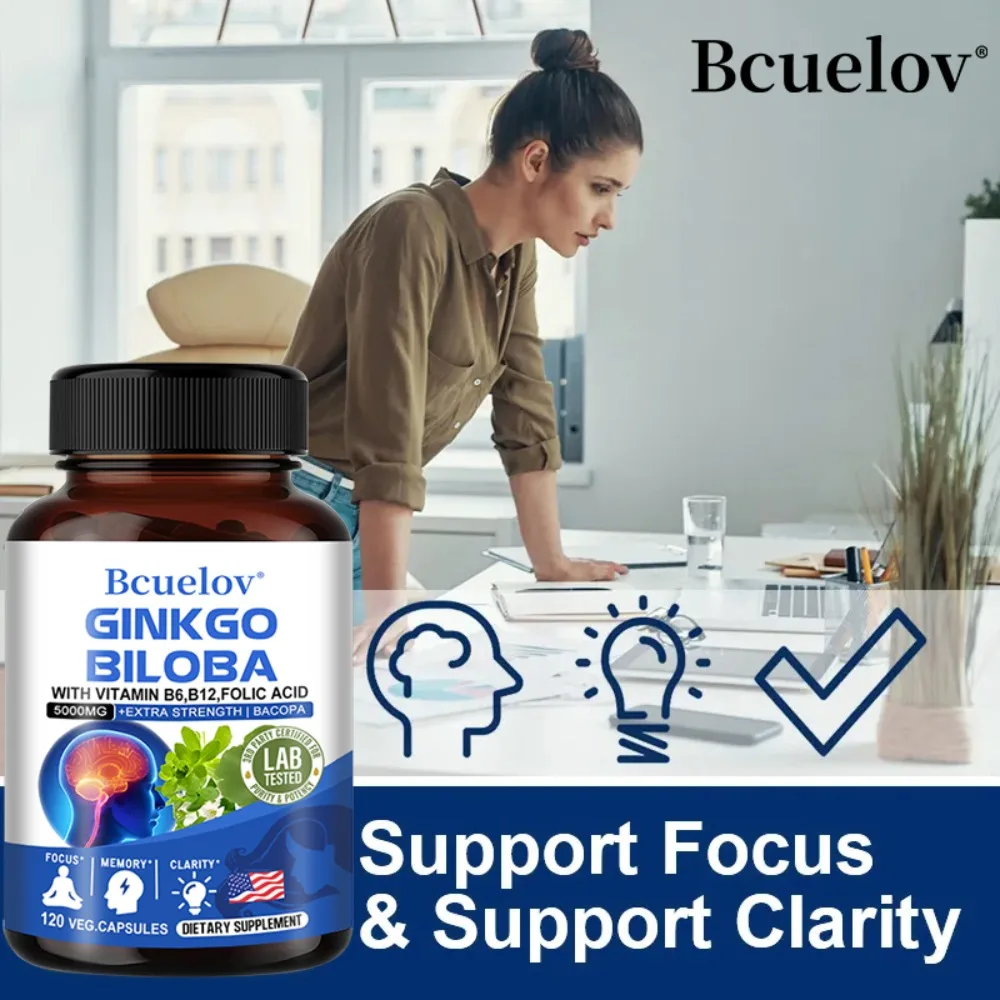 Ginkgo Biloba for Brain & Memory Support - Cognitive Function & Focus Enhancer, Mental Clarity Supplement