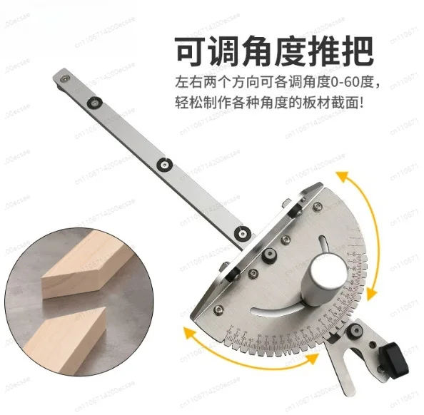 Woodworking Push Block & Miter Gauge with Slide Slot, Table Saw & Router Jig for DIY