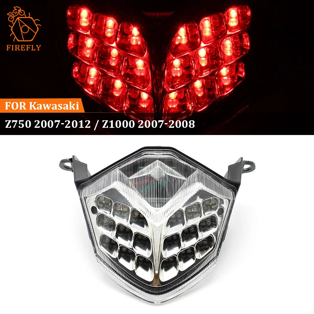 

For KAWASAKI ZX6R ZX-6R 636 2009-2012 ZX10R 08-10 Z750 Z1000 Modified Taillights Assembly Rear Brake Light LED turn signal light