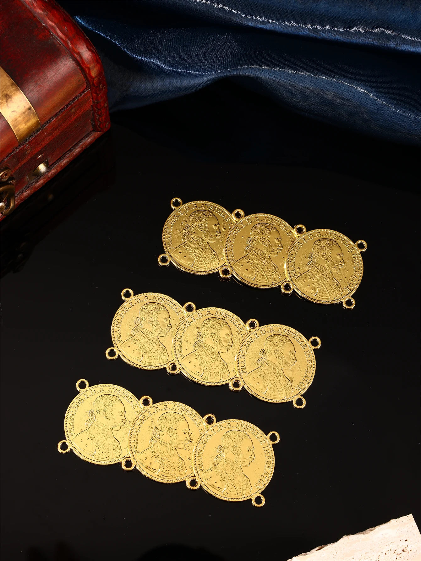 Coin-Shaped Diy Handmade Accessories, Engraved Turkish Ottoman Patterns, Women's Clothing Accessories view 6
